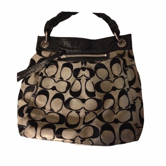 Coach vintage y2k signature c large shoulder bag black gray - Picture 1 of 8